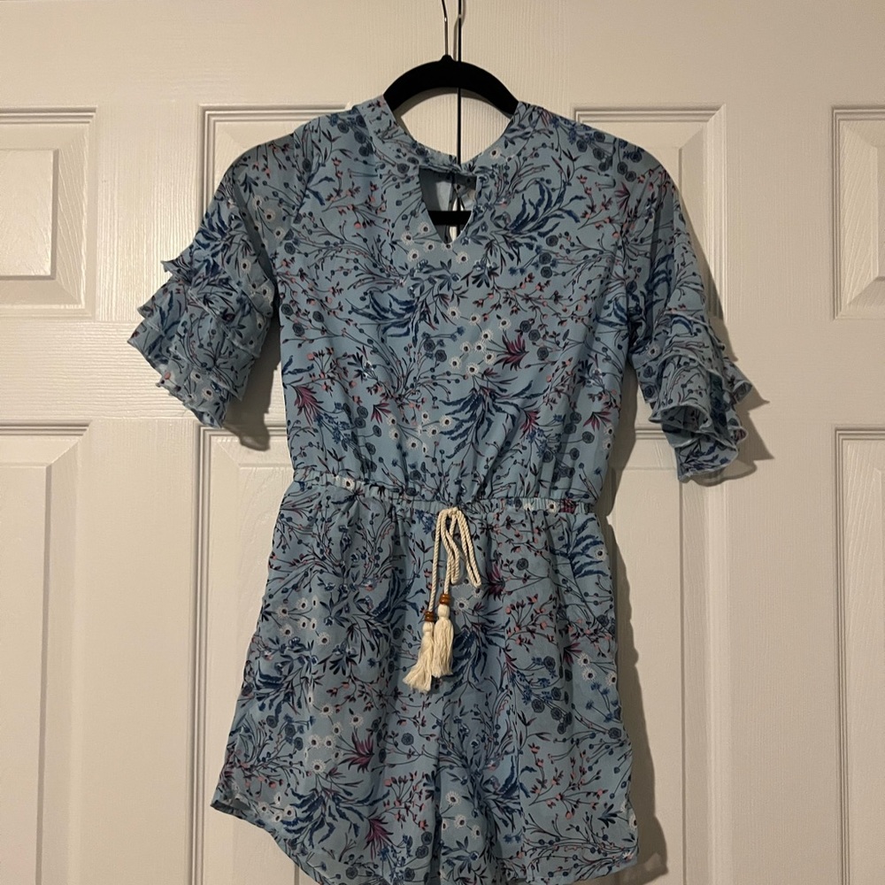 Blue girls dressy romper
